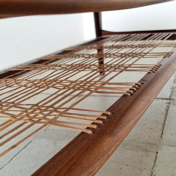Louis Van Teeffelen Teak Coffee Table with Tile Inlay
