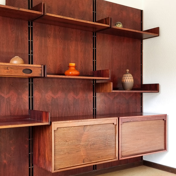 Rosewood Wall System Gianfranco Frattini for Bernini