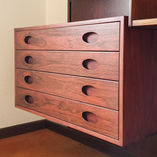 Rosewood Wall System Gianfranco Frattini for Bernini