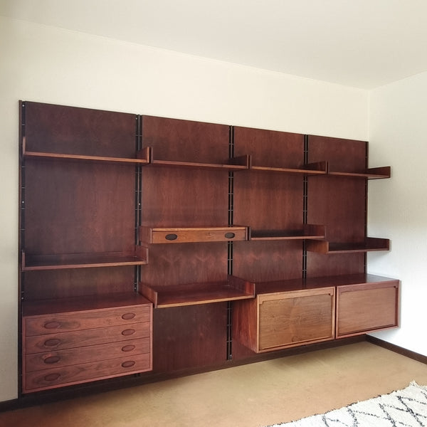 Rosewood Wall System Gianfranco Frattini for Bernini
