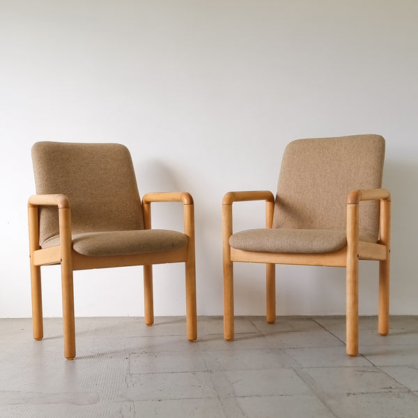Pair of Danish Beech Armchairs