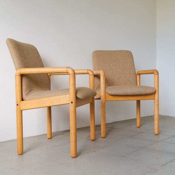 Pair of Danish Beech Armchairs