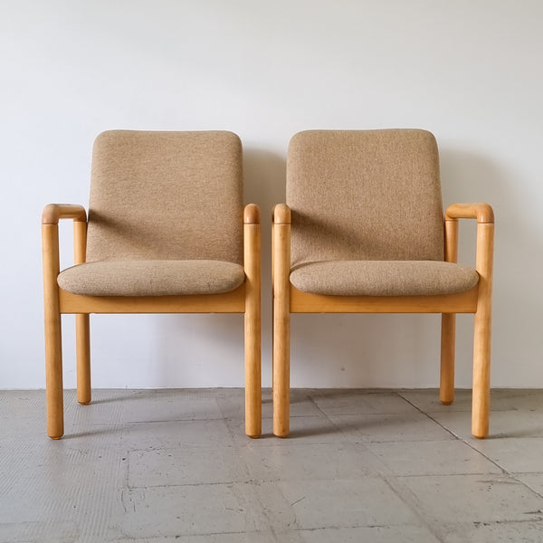 Pair of Danish Beech Armchairs