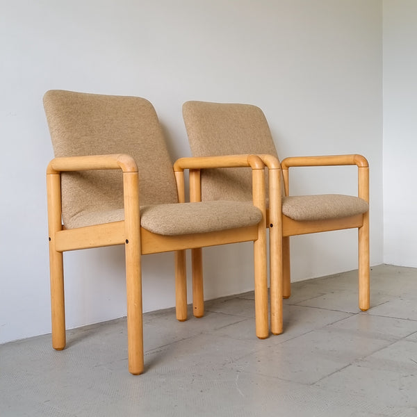Pair of Danish Beech Armchairs