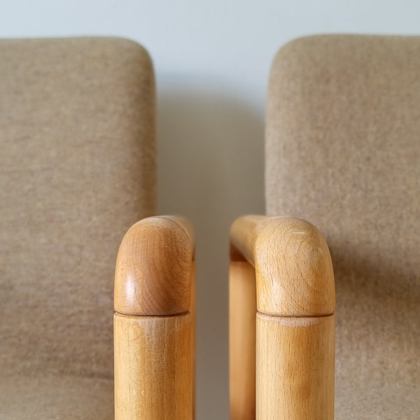 Pair of Danish Beech Armchairs