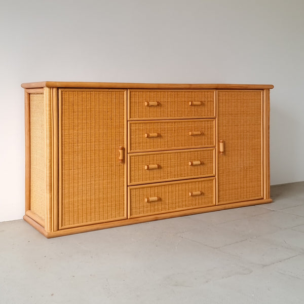 Vintage Rattan Sideboard