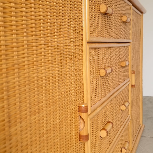 Vintage Rattan Sideboard