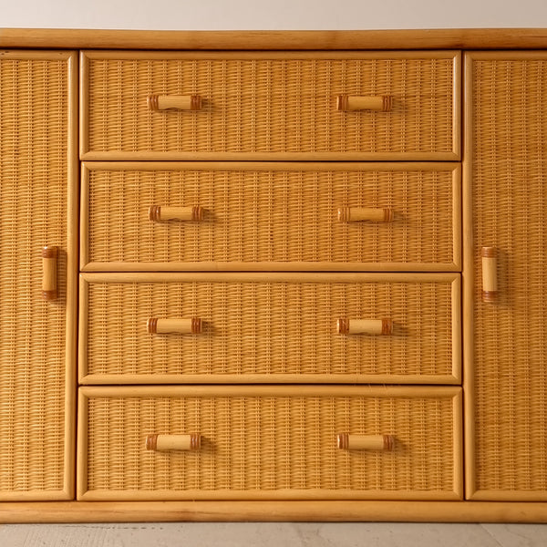 Vintage Rattan Sideboard