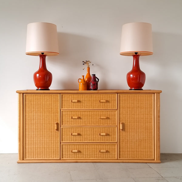 Vintage Rattan Sideboard