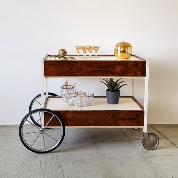 Bauhaus Rosewood Serving Trolley
