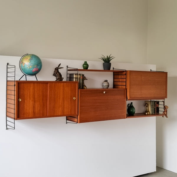 String Teak Wall Unit
