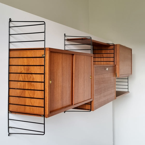 String Teak Wall Unit