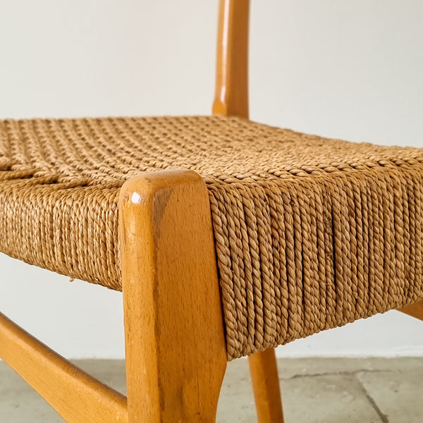 Set of 4 Scandinavian Corded Dining Chairs