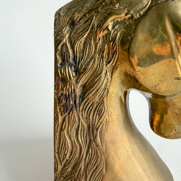 Brass Horse Head Bookends