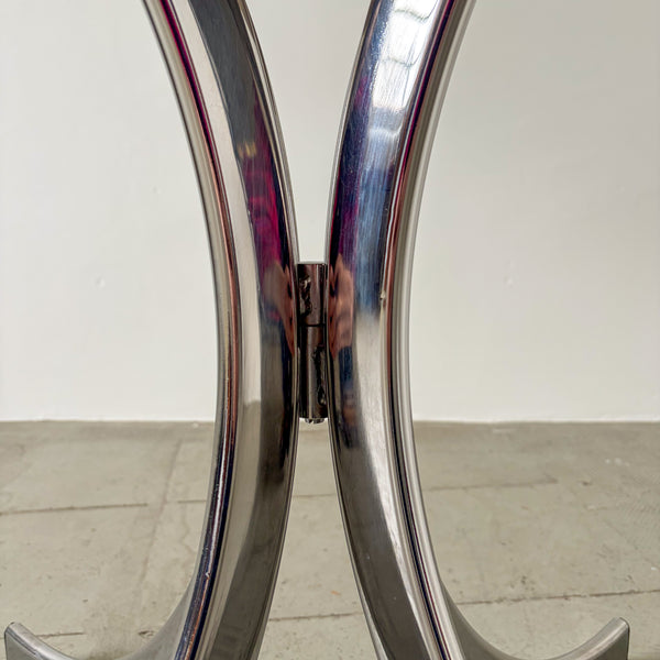 1970s Italian Smoked Glass and Chrome Dining Table