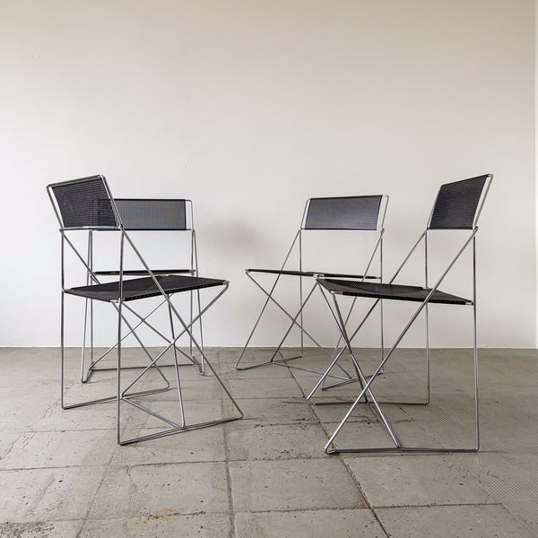 X-line Chairs Niels Jorgen Haugesen for Hybodan- Set of 4
