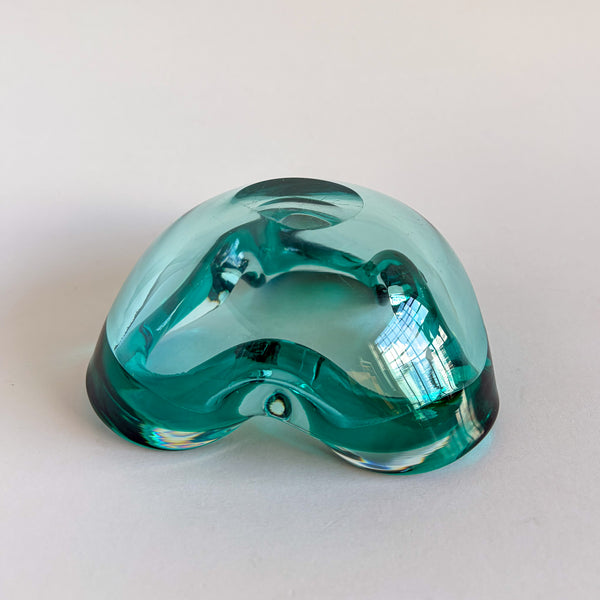 Murano Sommerso Turquoise Glass Ashtray Bowl