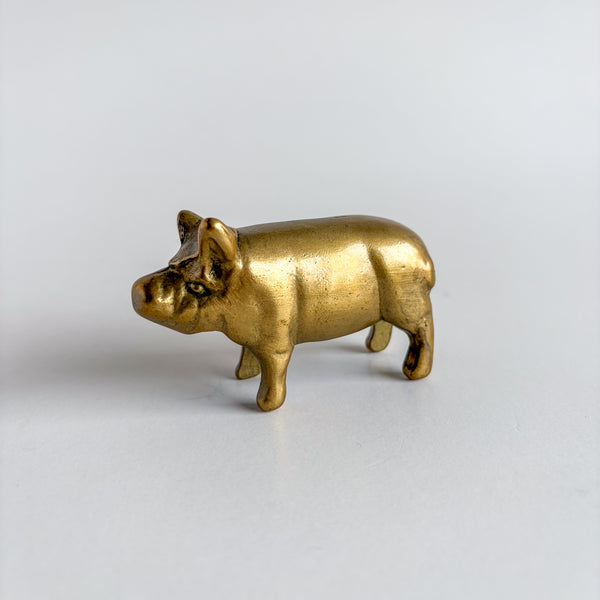 Vintage Brass Pig Figurine