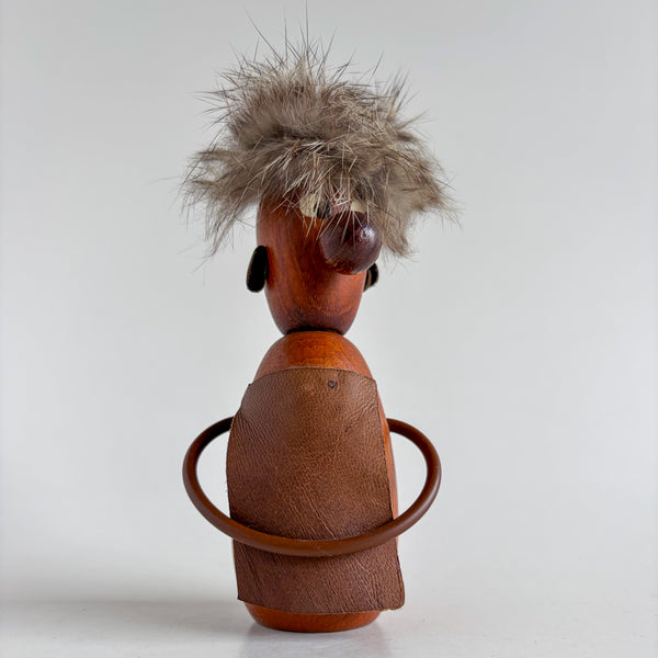 Vintage Teak Bottle Opener Figurine
