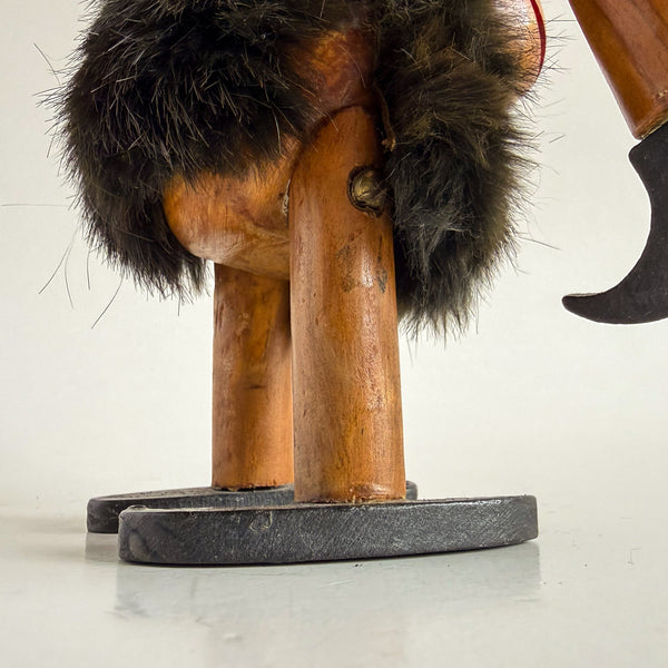 Vintage Teak and Fur Gorilla Figurine