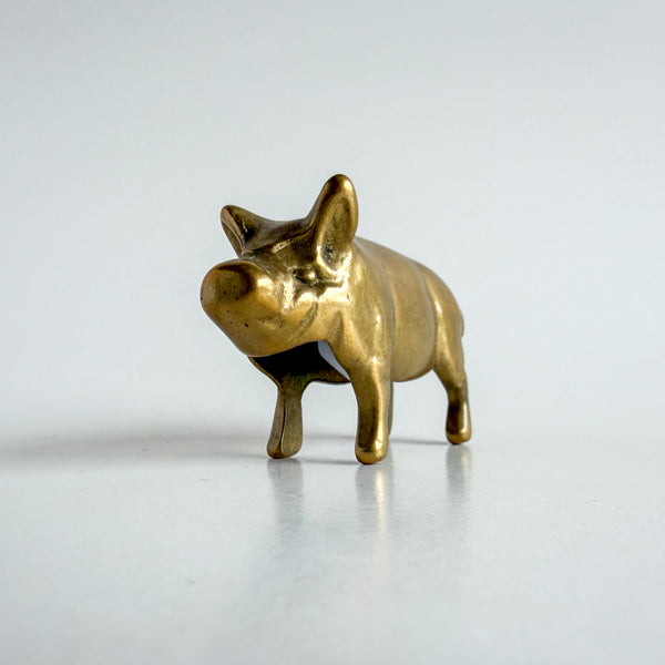 Vintage Brass Pig Figurine