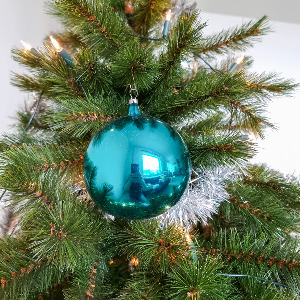 Christmas Ornament Set - 3 XL baubles blue and silver