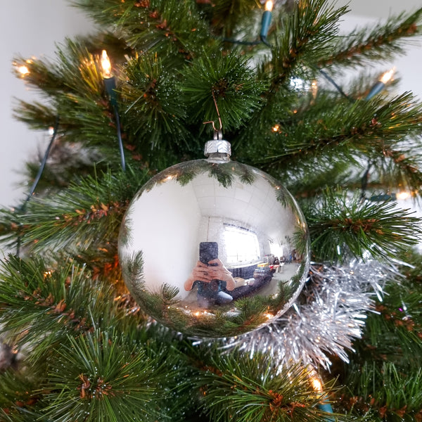 Christmas Ornament Set - 3 XL baubles blue and silver
