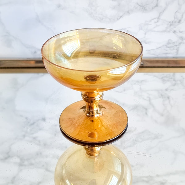 § Vintage Harlequin Champagne Coupes - Set of 5