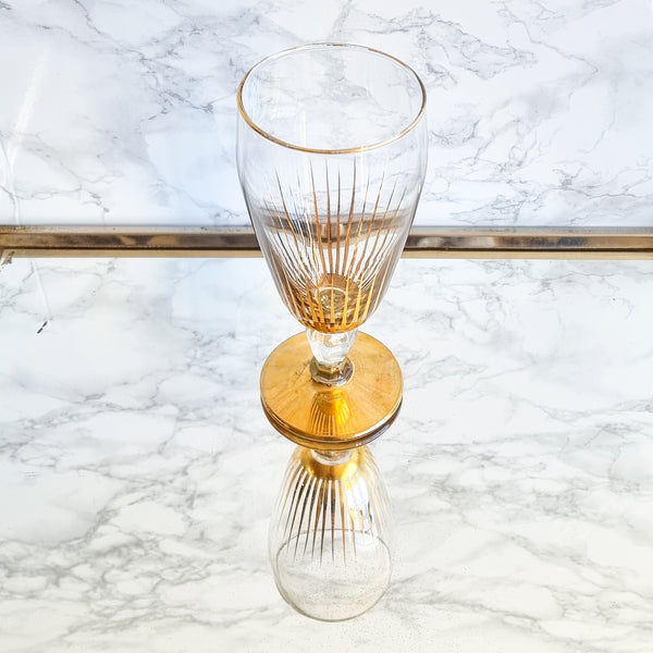 §Vintage Gold Beer Glasses - Set of 5