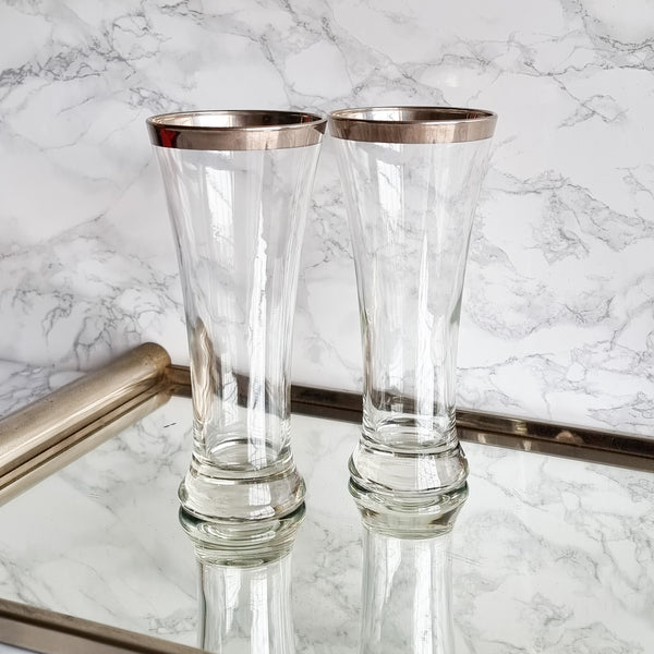 § Pair of Vintage Silver Beer Glasses