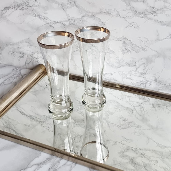 § Pair of Vintage Silver Beer Glasses