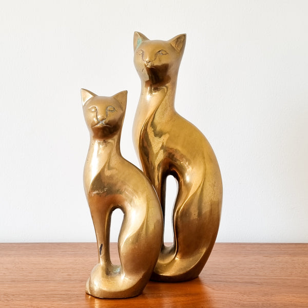 § Pair of Brass Cats