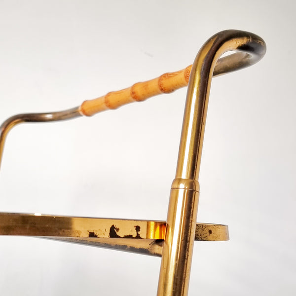 § Italian Bar Cart Bamboo and Brass