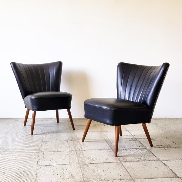 § Pair of Black Cocktail Chairs