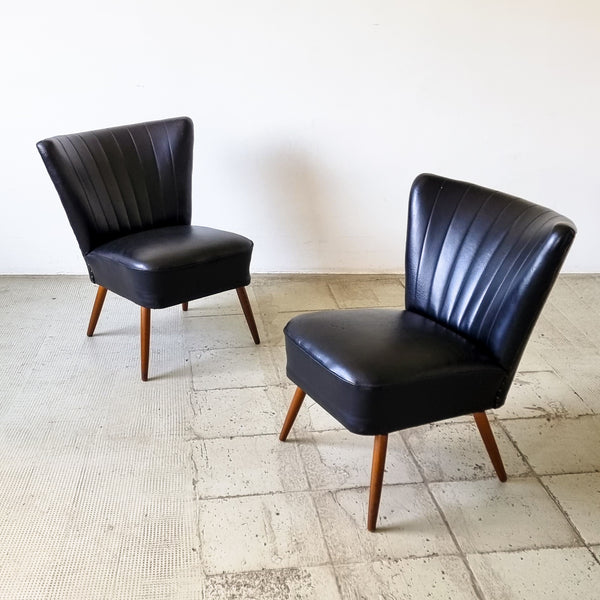 § Pair of Black Cocktail Chairs