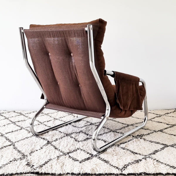 Pair of 70s Tubular Chrome Armchairs