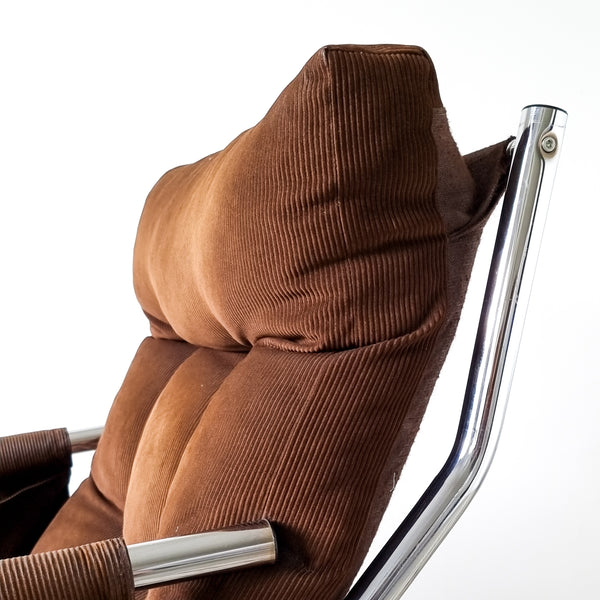 Pair of 70s Tubular Chrome Armchairs