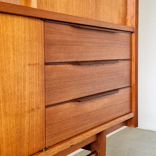 § Mid-century XL Highboard with Display Case