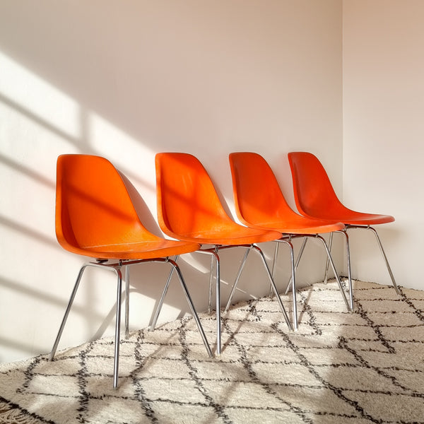 Vintage Eames DSX fiberglass side chairs - Set of 4