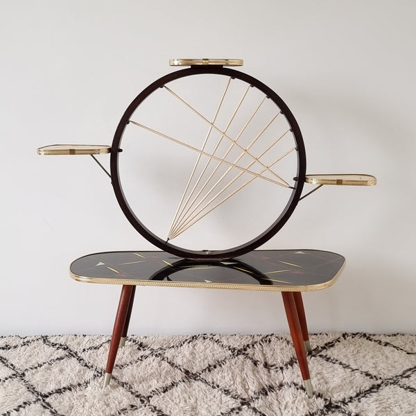 § Black Patterned Formica Plant Stand