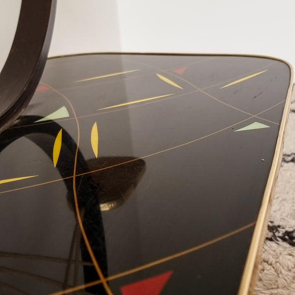 § Black Patterned Formica Plant Stand
