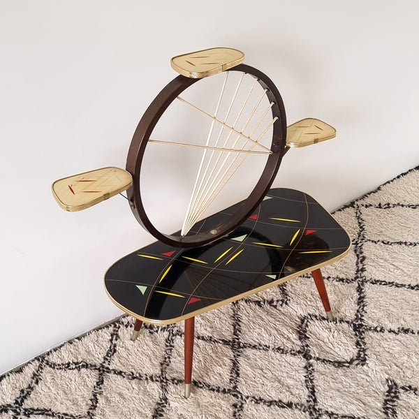 § Black Patterned Formica Plant Stand