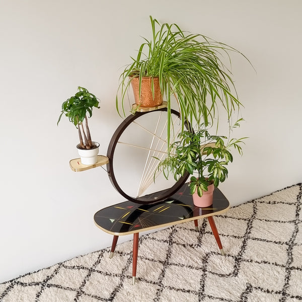 § Black Patterned Formica Plant Stand