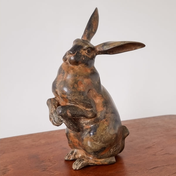 Pierre Chenet Bronze Hare Sculpture