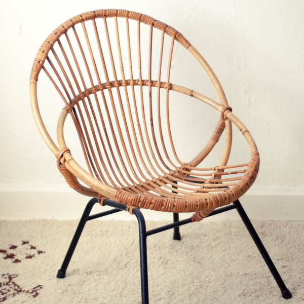 Oddhaus Vintage Furniture Luxembourg Vintage 60s Rattan Shell Chairs