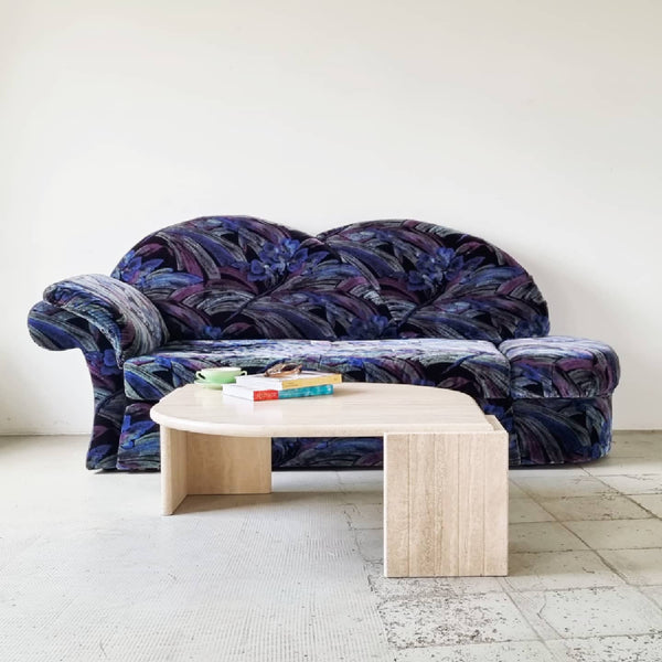 80s Velvet Divan Sofa Bed