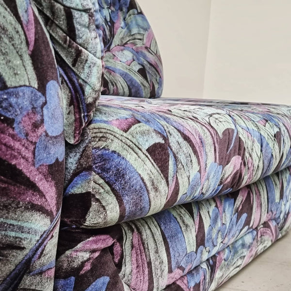 80s Velvet Divan Sofa Bed