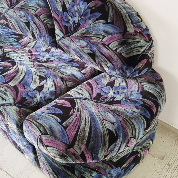 80s Velvet Divan Sofa Bed