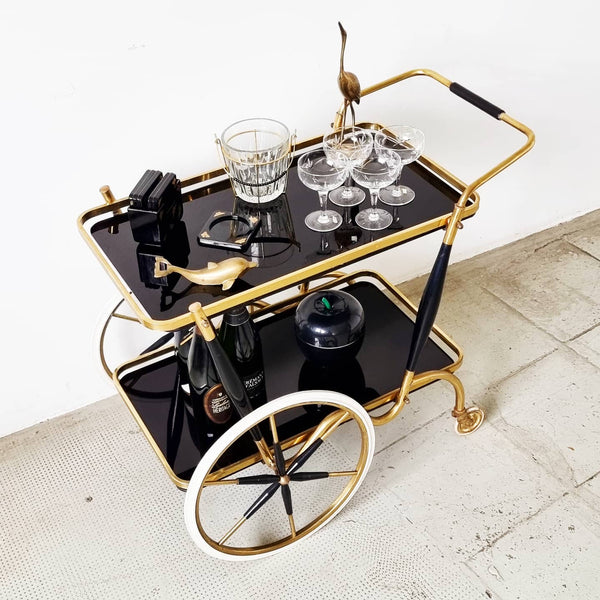 § Black and Gold Bar Cart