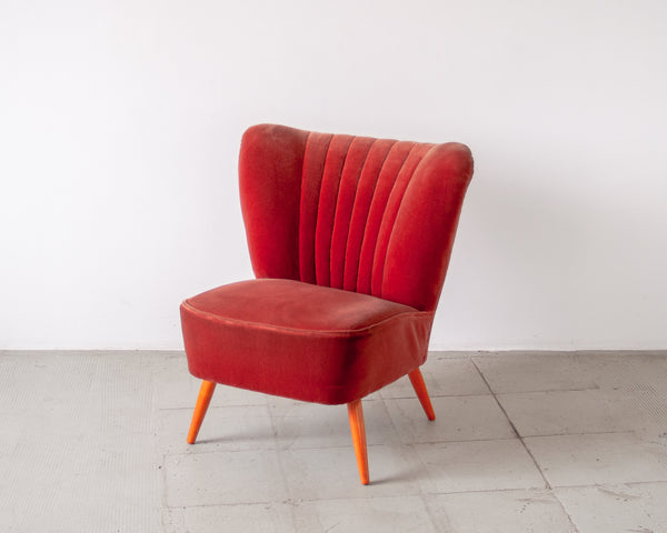 § Coral Velvet Cocktail Chair